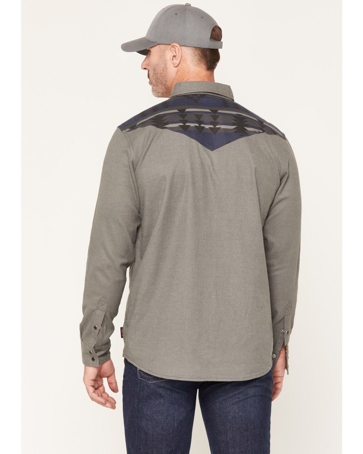 Image #4 - Cody James Men's FR Worthy Long Sleeve Snap Flannel Work Shirt, Grey, hi-res