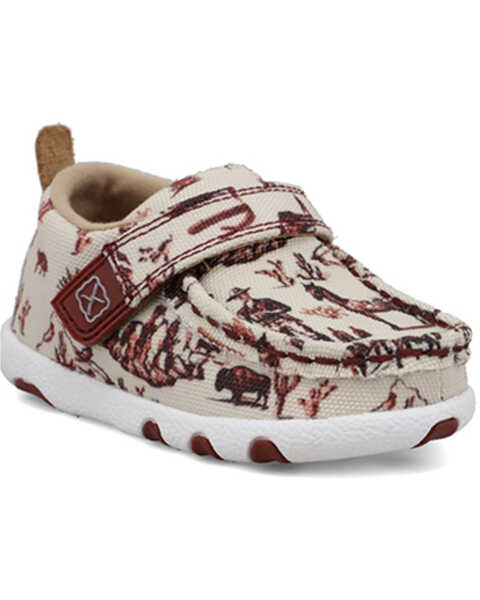 Twisted X Toddler Driving Moc Shoes - Moc Toe , Maroon, hi-res
