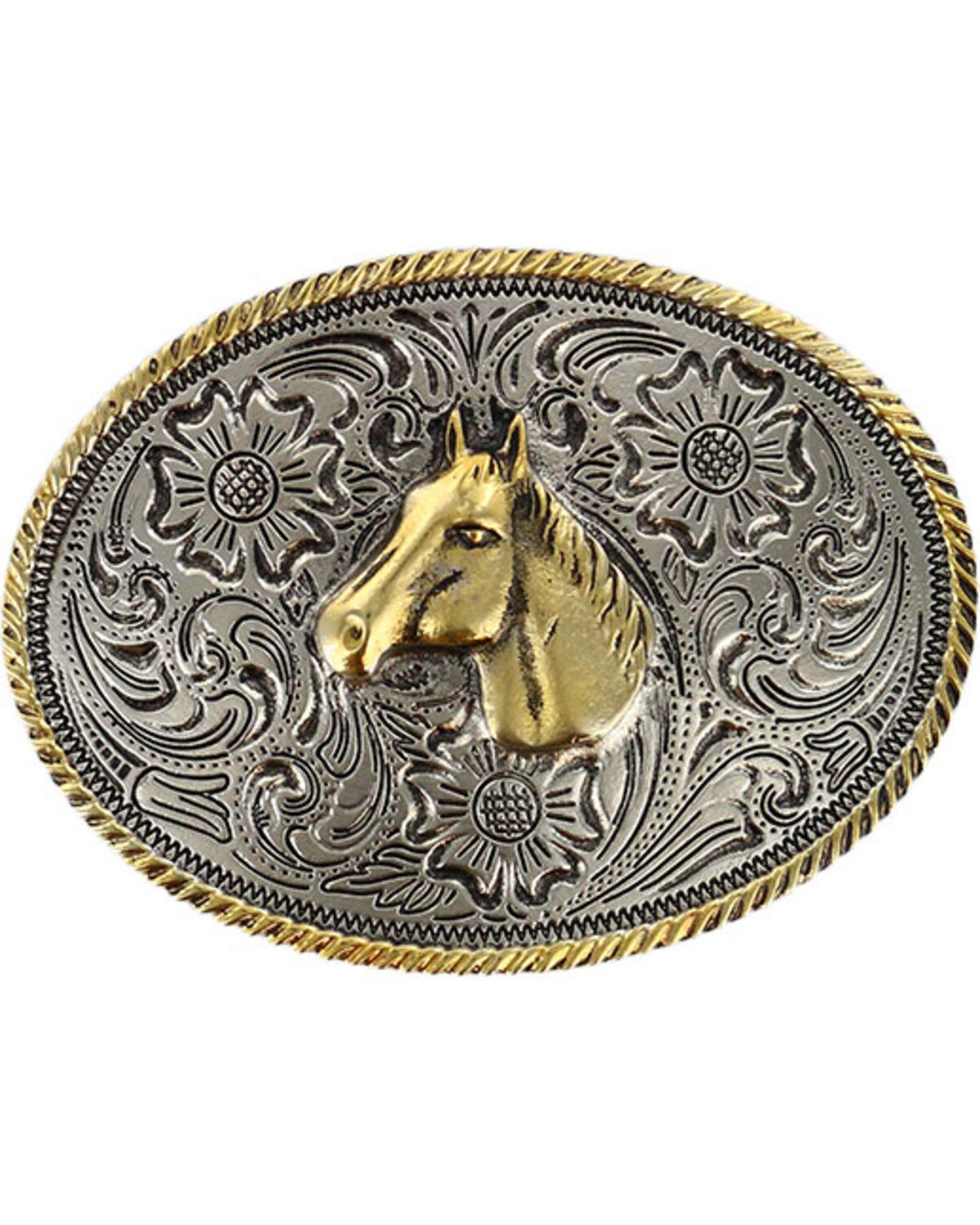 Image #1 - Cody James® Kid's Dual-Tone Horse Buckle, Multi, hi-res