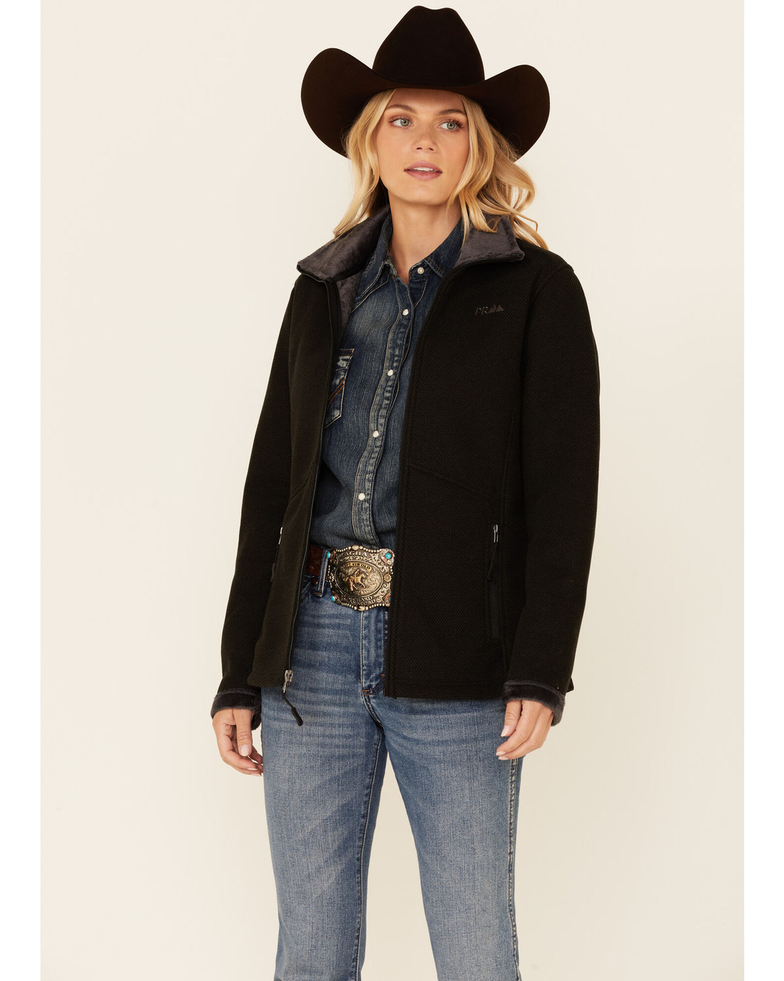 Powder River Outfitters Women s Solid Honeycomb Performance Zip Front Jacket Boot Barn