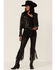 Image #1 - Understated Leather Women's Cowboy Denim & Leather Fringe Chap Jeans, Black, hi-res
