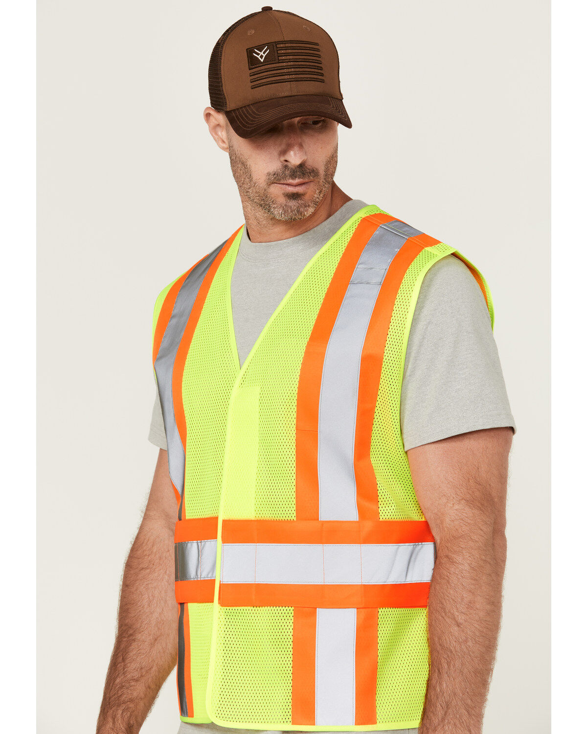 Image #2 - Hawx Men's 2-Tone Mesh Work Vest, Yellow, hi-res