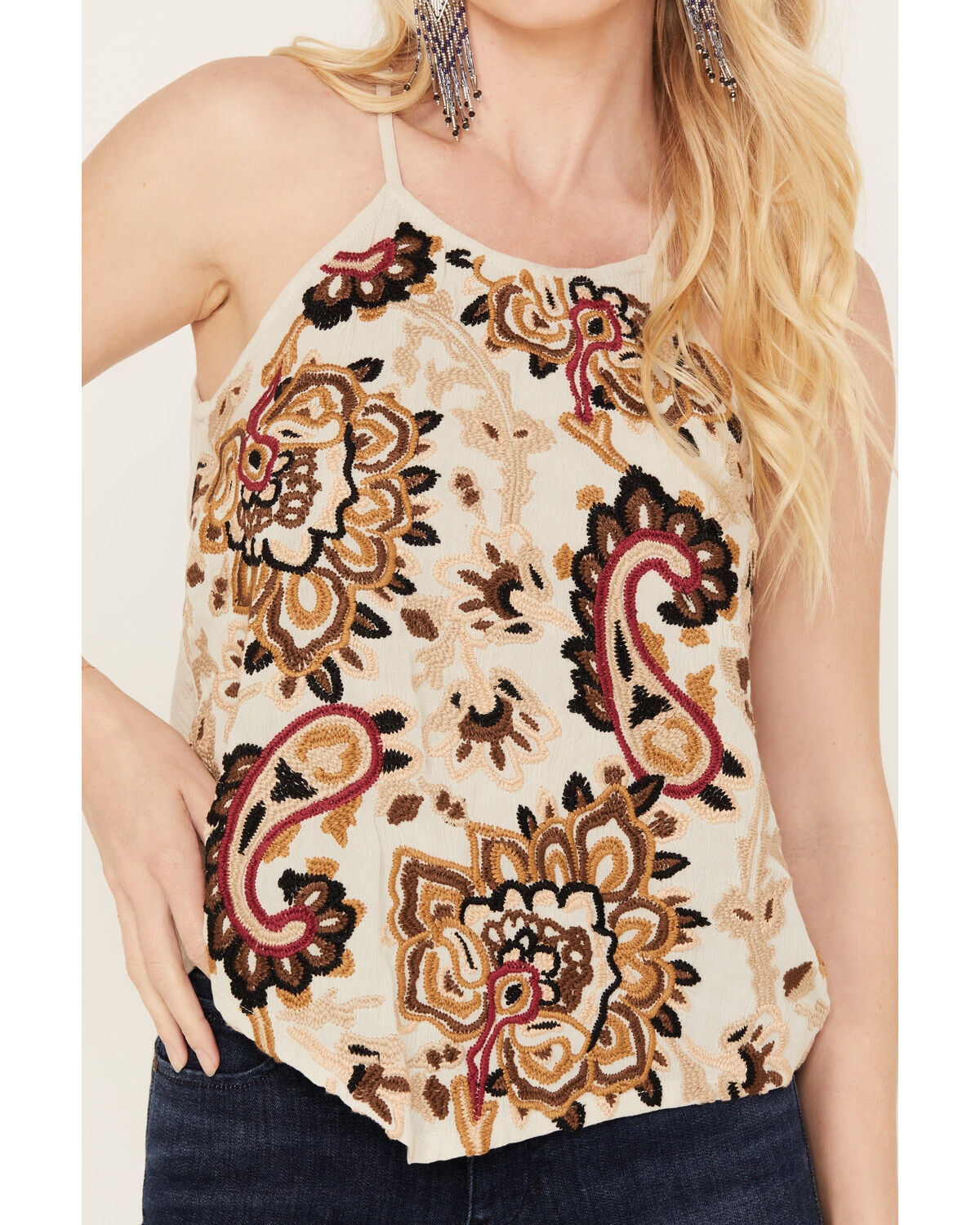 Image #3 - Idyllwind Women's Tullia Tank Top, Ivory, hi-res
