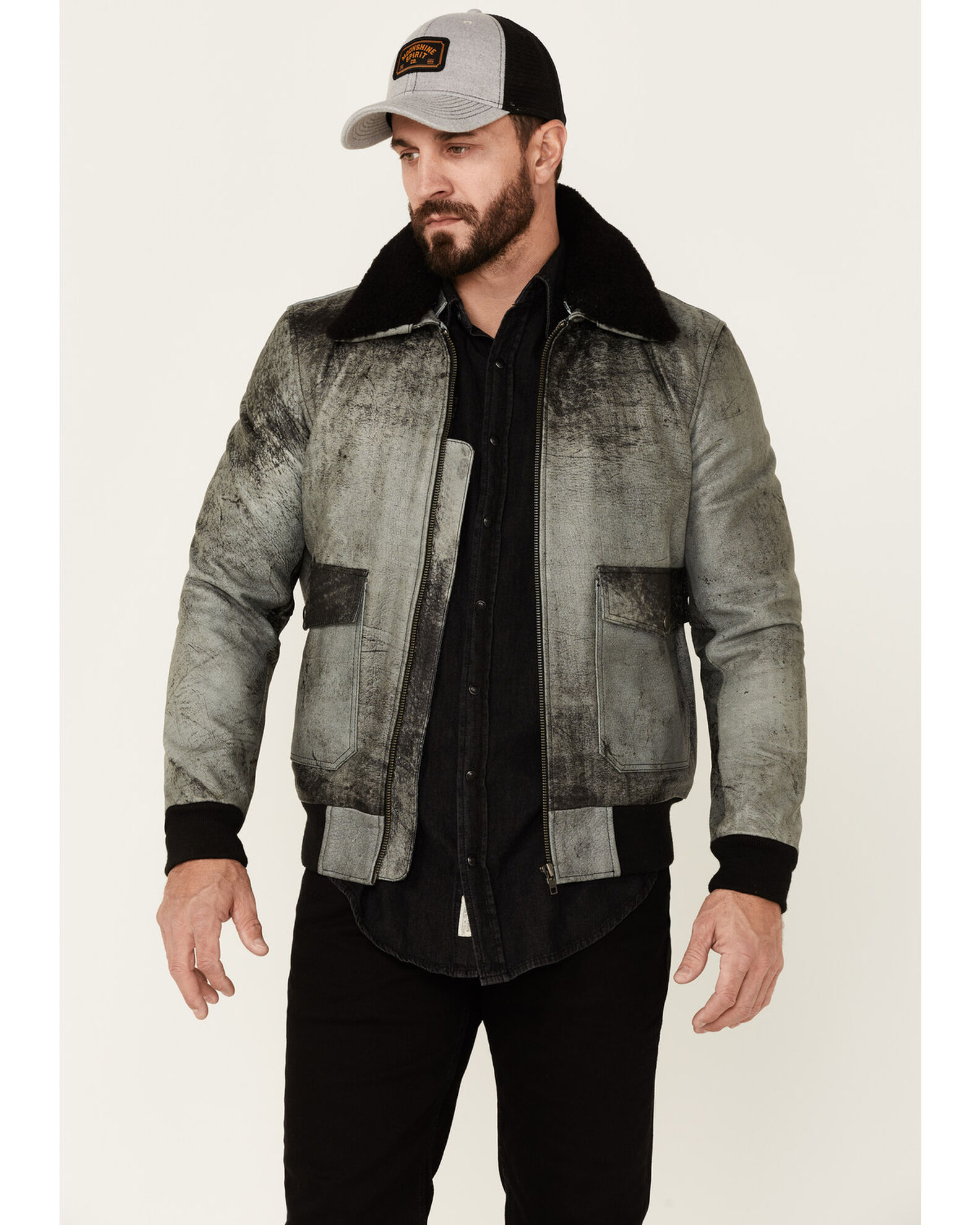 Cowhide bomber jacket shop
