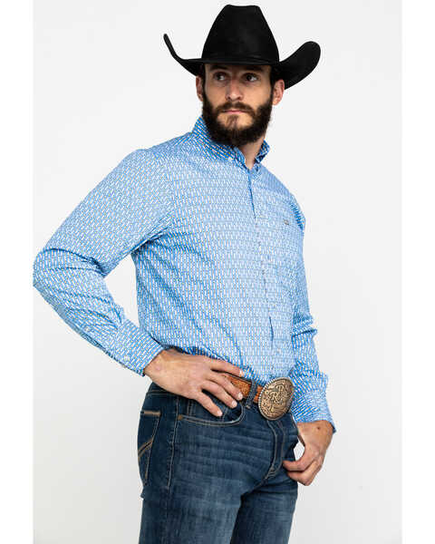 Image #3 - Wrangler 20X Men's Performance Multi Geo Print Long Sleeve Western Shirt , , hi-res