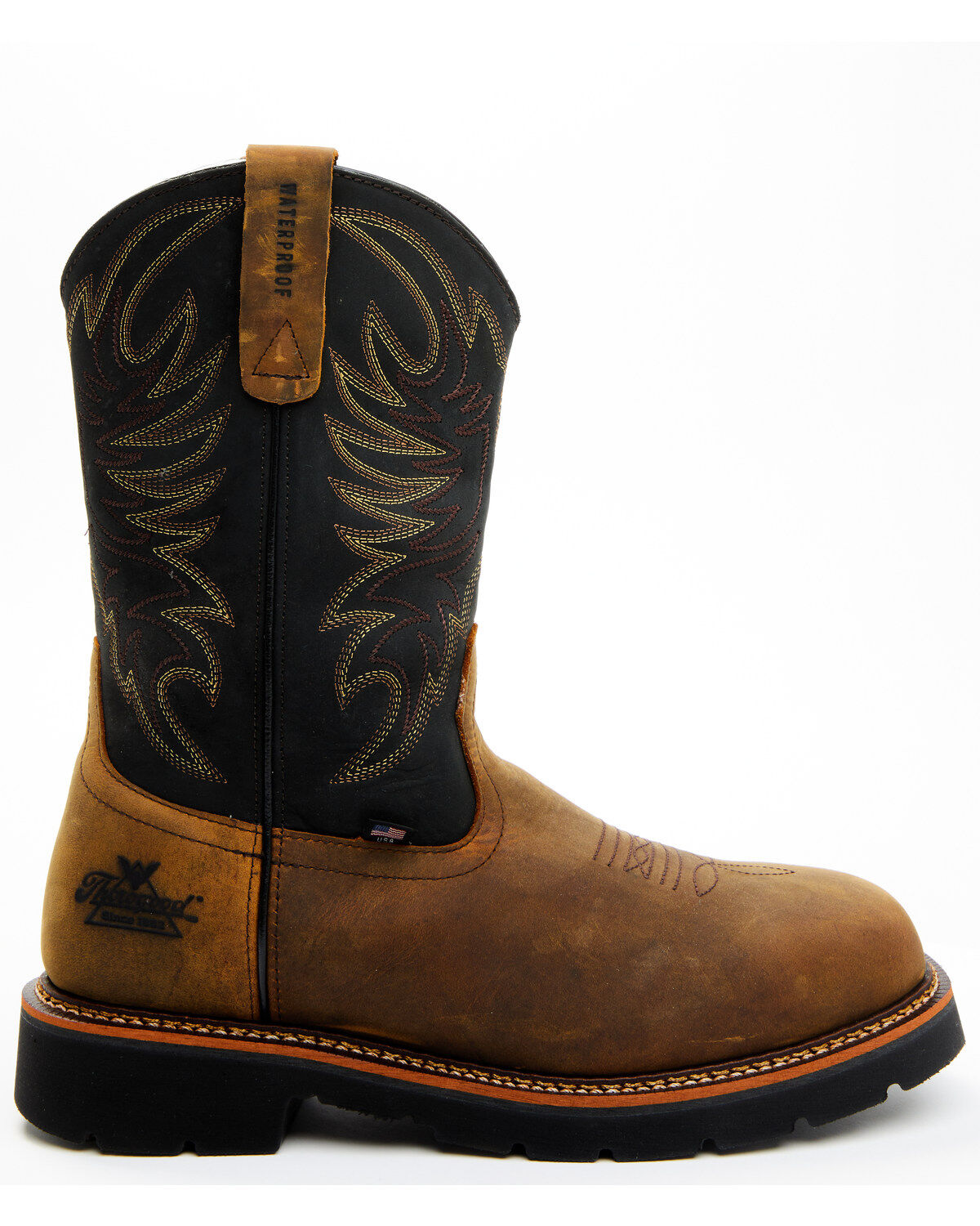 Image #2 - Thorogood Men's 11" USA Wellington Western Boots - Steel Toe, Brown, hi-res