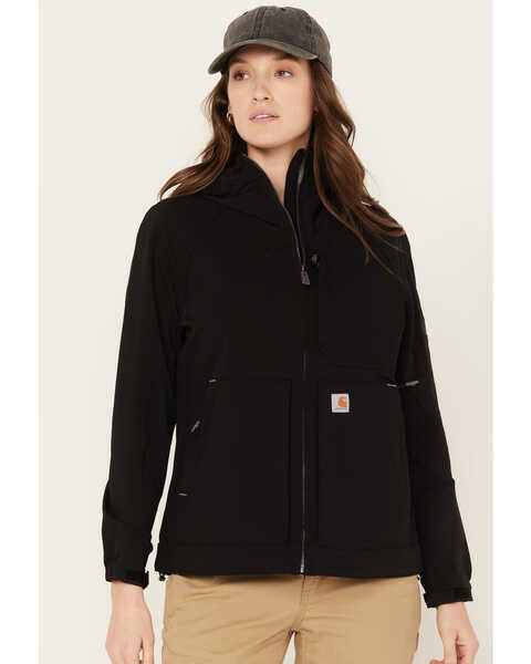 Carhartt Women's Super Dux Relaxed Fit Hooded Work Jacket, Black, hi-res