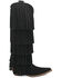 Image #2 - Dingo Women's Wild Child Suede Fringe Tall Western Boots - Snip Toe, Black, hi-res