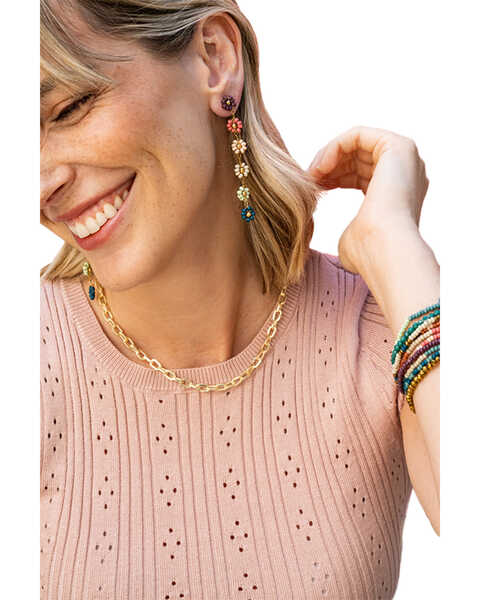 Ink + Alloy Women's Amanda Flower Beaded Dangle Earrings, Multi, hi-res