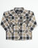 Image #1 - Cowboy Hardware Toddler Boys' Hombre Plaid Print Long Sleeve Snap Stretch Western Shirt, Multi, hi-res