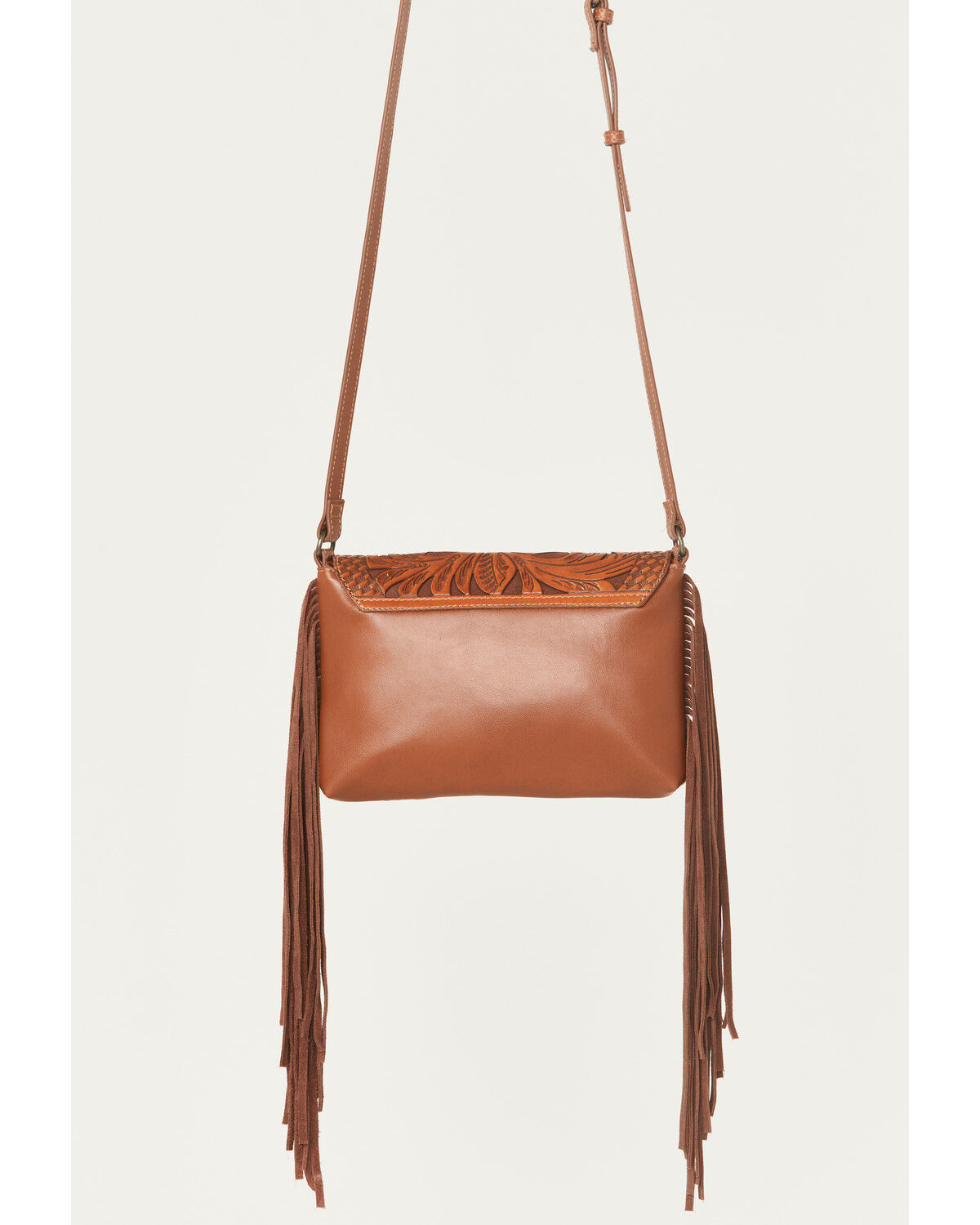 Image #3 - Shyanne Women's Wrenlee Tooled Underlay Crossbody Bag, Chestnut, hi-res