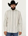 Image #1 - Cody James Men's Sunrise Stripe Long Sleeve Button-Down Stretch Western Shirt, Ivory, hi-res