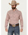 Image #1 - Ariat Men's Turner Mosaic Print Long Sleeve Button-Down Western Shirt, Red, hi-res