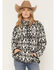 Image #1 - Hooey Women's Southwestern Print 1/4 Zip Fleece Jacket, White, hi-res