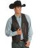Image #1 - Scully Men's Whipstitch Leather Lapel Vest, Black, hi-res