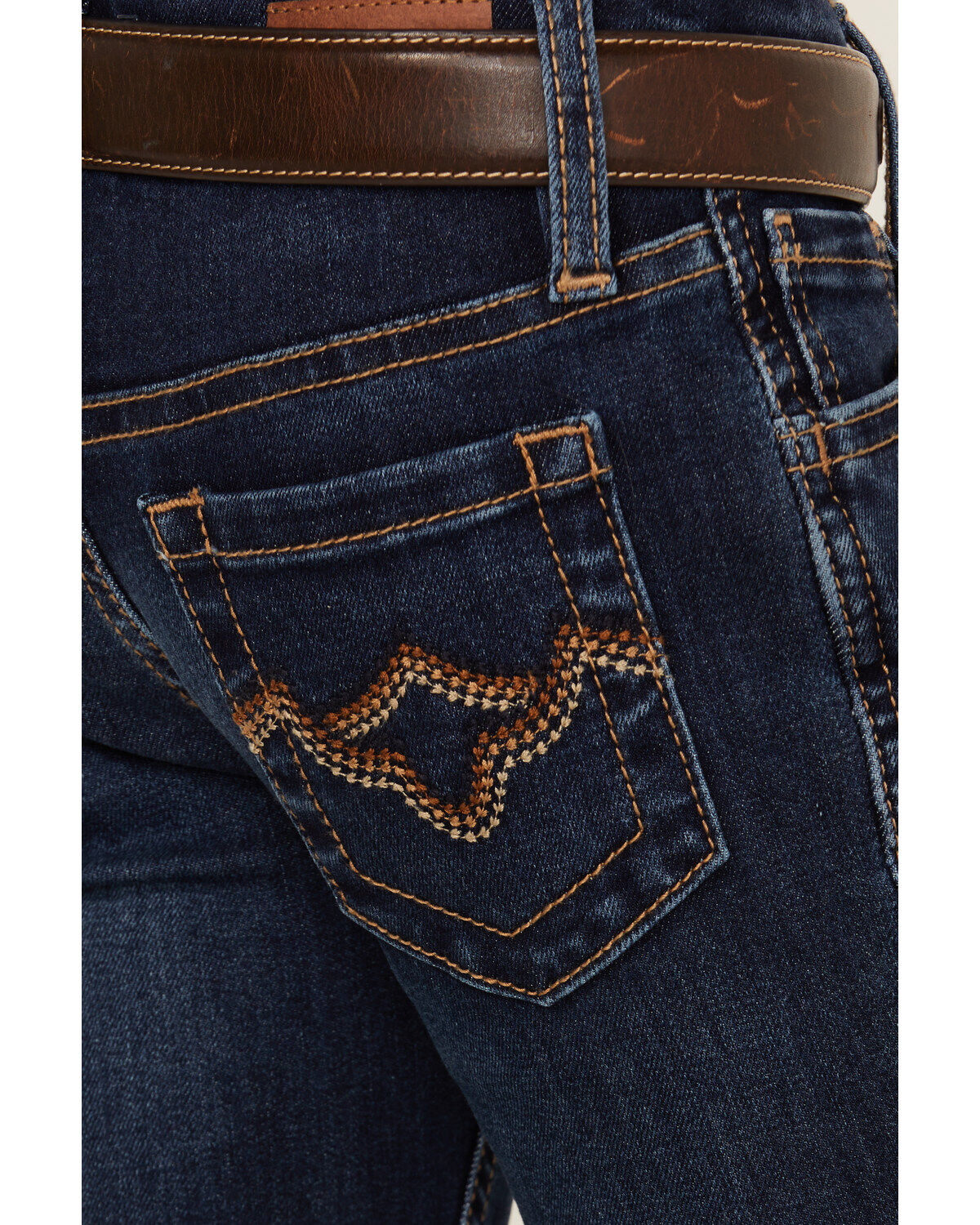 Image #4 - Shyanne Little Girls' Dark Wash Stretch Bootcut Riding Jeans, Dark Wash, hi-res