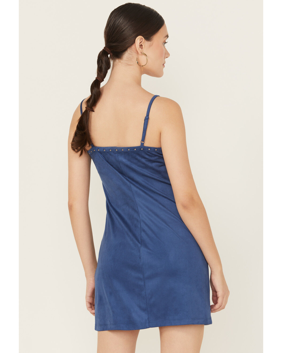 Product Name:  Idyllwind Women's Faux Suede Studded Fringe Sleeveless Mini Dress