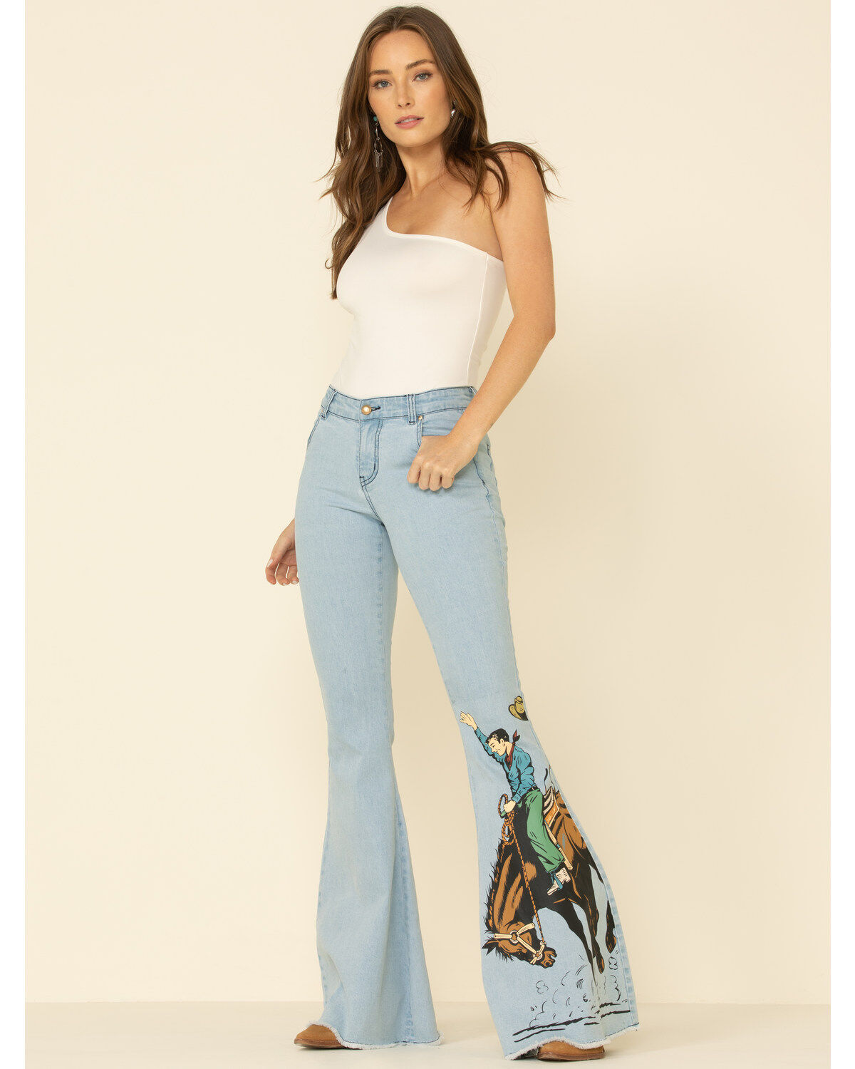 wrangler modern women's heritage seamed light flare jeans