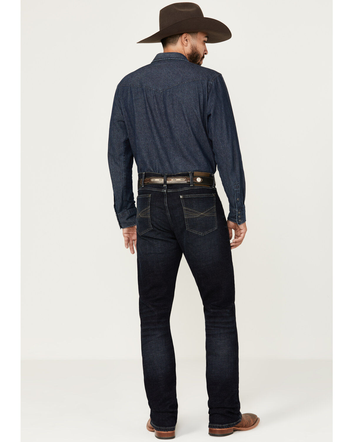 Image #3 - Wrangler 20X Men's Bowden Dark Wash Vintage Bootcut Stretch Denim Jeans, Dark Wash, hi-res