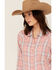 Image #2 - Ariat Women's Billie Jean Plaid Print Long Sleeve Button-Down Western Shirt, Rose, hi-res