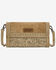 Image #1 - Wrangler Women's Cowhide Embossed Crossbody Wristlet, Tan, hi-res