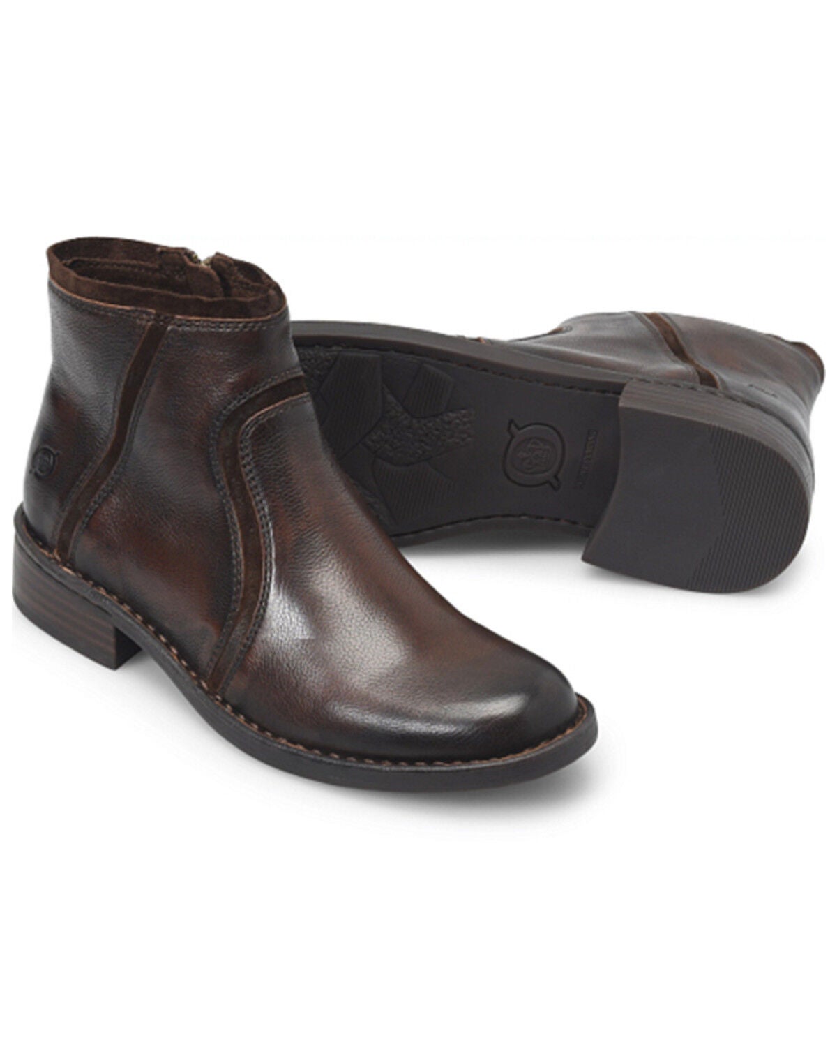 Image #4 - Born Women's Cincy Booties - Round Toe, Brown, hi-res