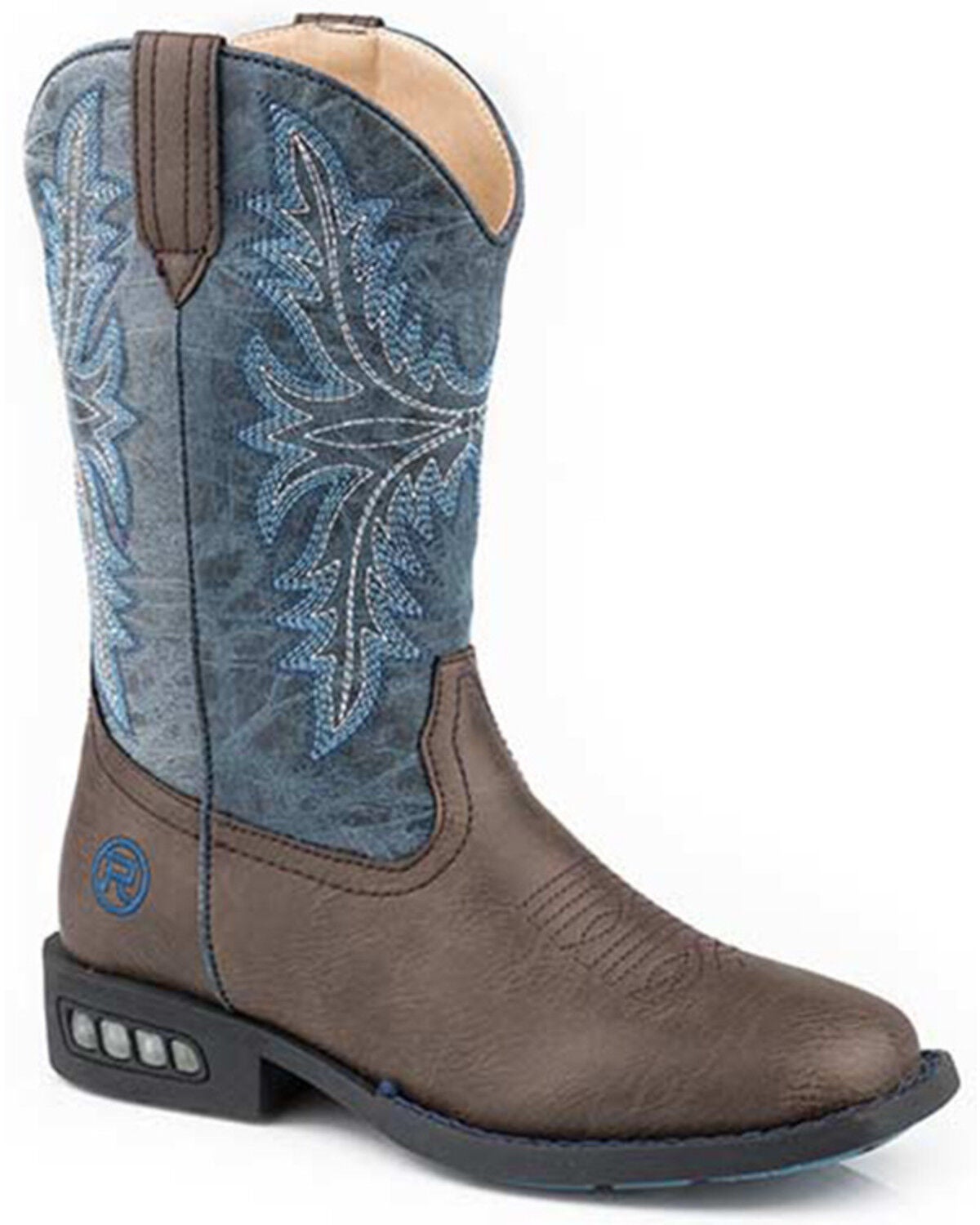 Roper Little Boys' Dazzle Western Boots - Broad Square Toe, Brown, hi-res