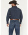 Image #4 - Cowboy Hardware Men's Mini Chevron Print Long Sleeve Button-Down Stretch Western Shirt, Navy, hi-res