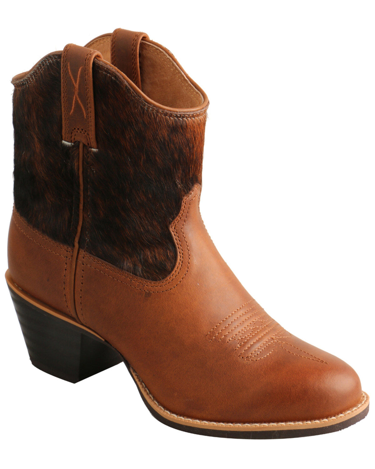 Image #1 - Twisted X Women's Hair-On Western Booties - Round Toe, , hi-res