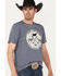 Cinch Men's Camp Yee-Haw Stock Brokers Graphic T-Shirt , Heather Blue, hi-res
