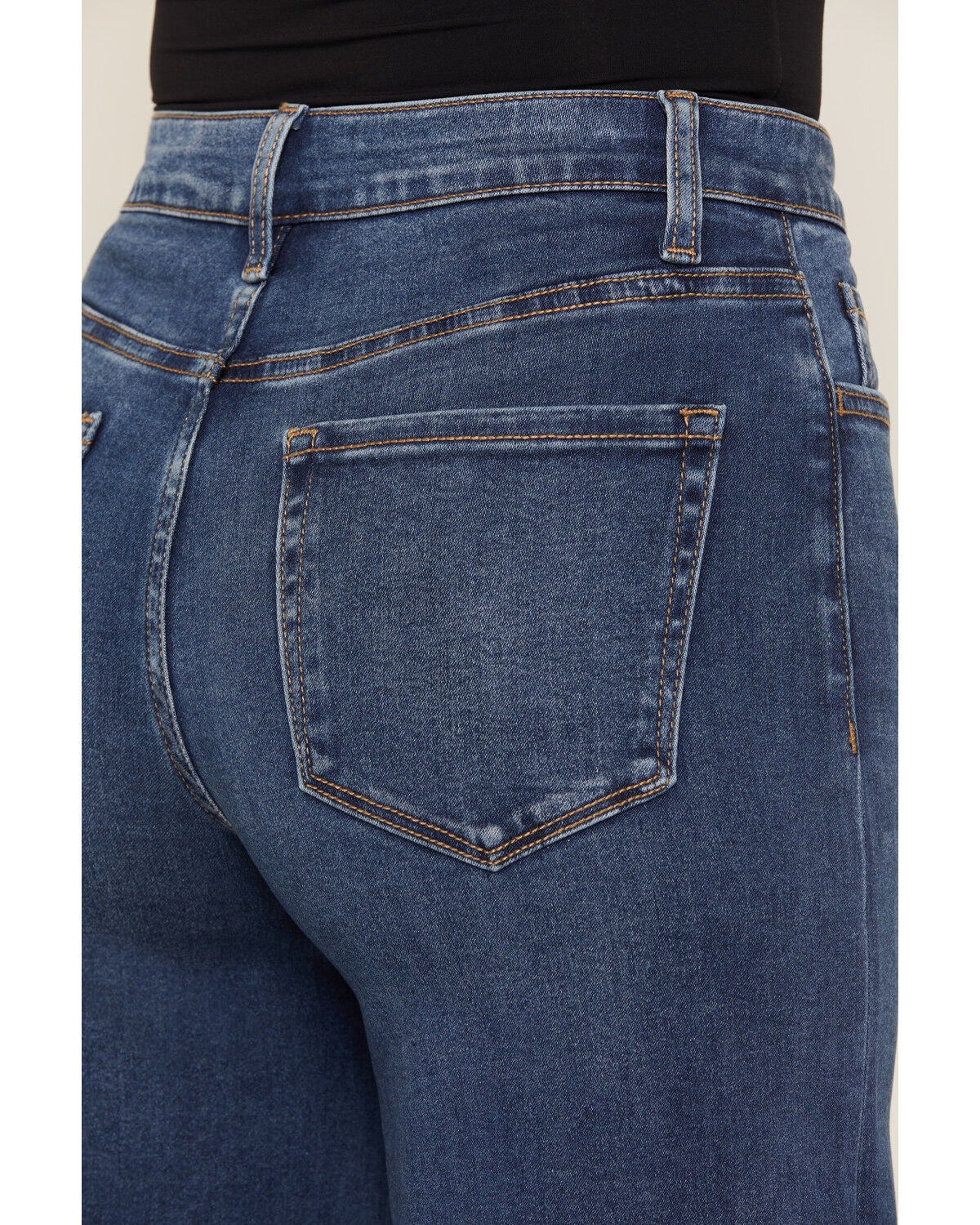 Image #4 - Vervet Women's Dark Wash High Rise Wide Leg Denim Jeans, Dark Wash, hi-res