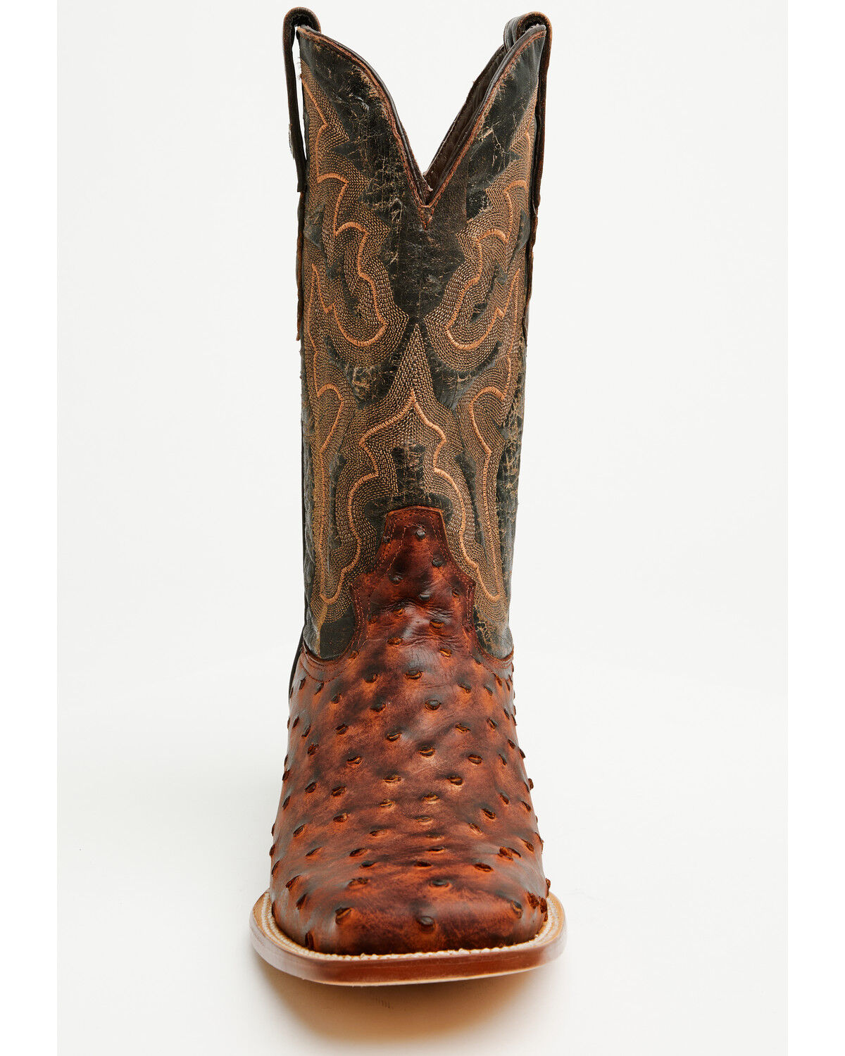 Image #4 - Tanner Marl Men's Exotic Ostrich Print Western Boots - Broad Square Toe, Brown, hi-res