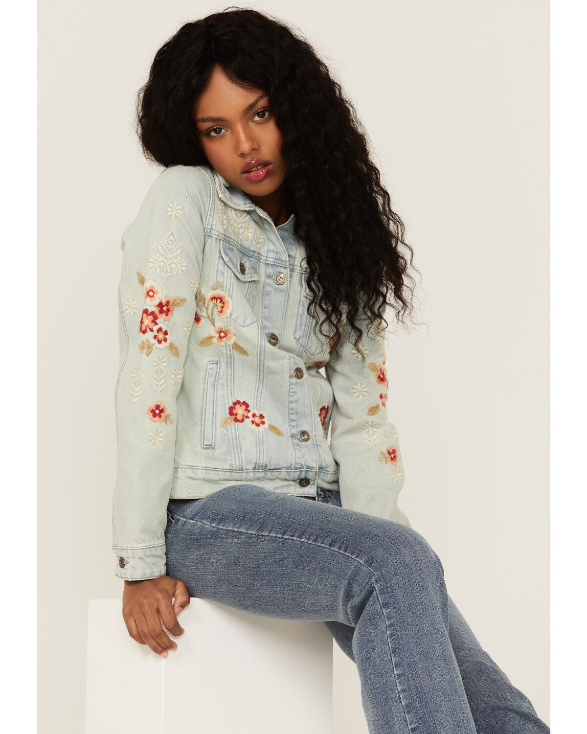 Stetson Women's Embroidered Floral Denim Jacket