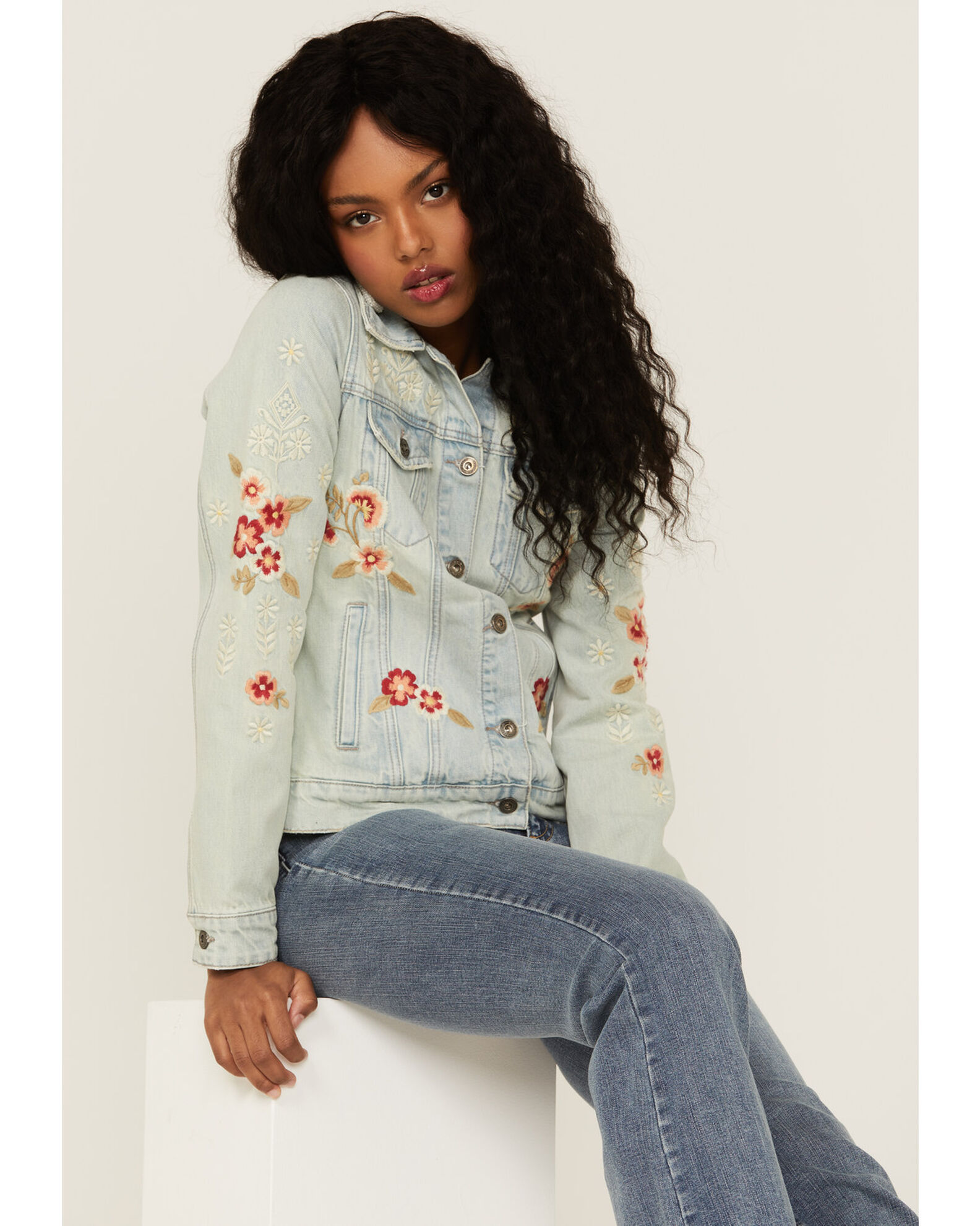 Stetson Women's Embroidered Floral Denim Jacket | Boot Barn