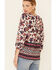 Bila Women's Ava Floral Border Print 3/4 Sleeve Peasant Top, Red/white/blue, hi-res
