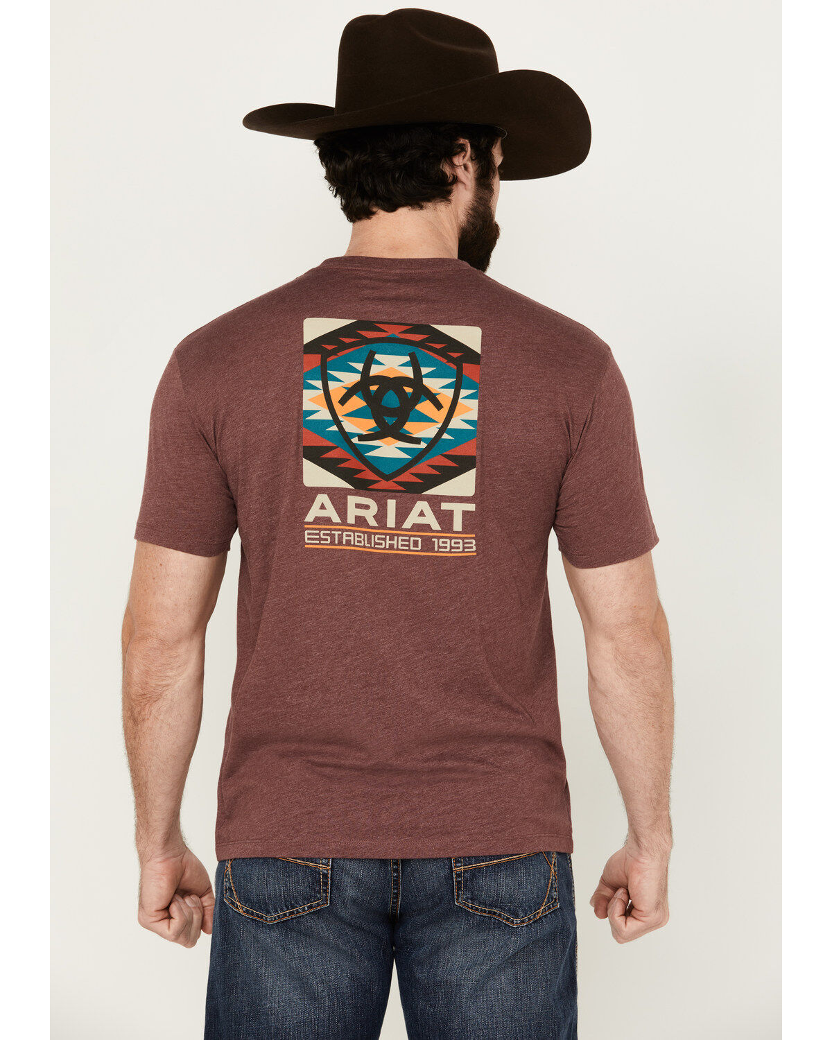 Image #4 - Ariat Men's Southwestern Fill Logo Short Sleeve Graphic T-Shirt, , hi-res