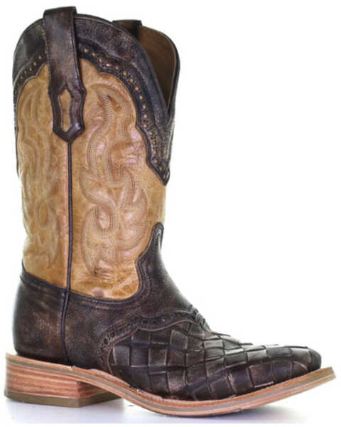 Image #1 - Corral Men's Honey Embroidered Western Boots - Broad Square Toe, Brown, hi-res