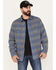 Image #1 - Brothers and Sons Men's Buffalo Checkered Print Long Sleeve Button Down Western Flannel Shirt, Blue, hi-res