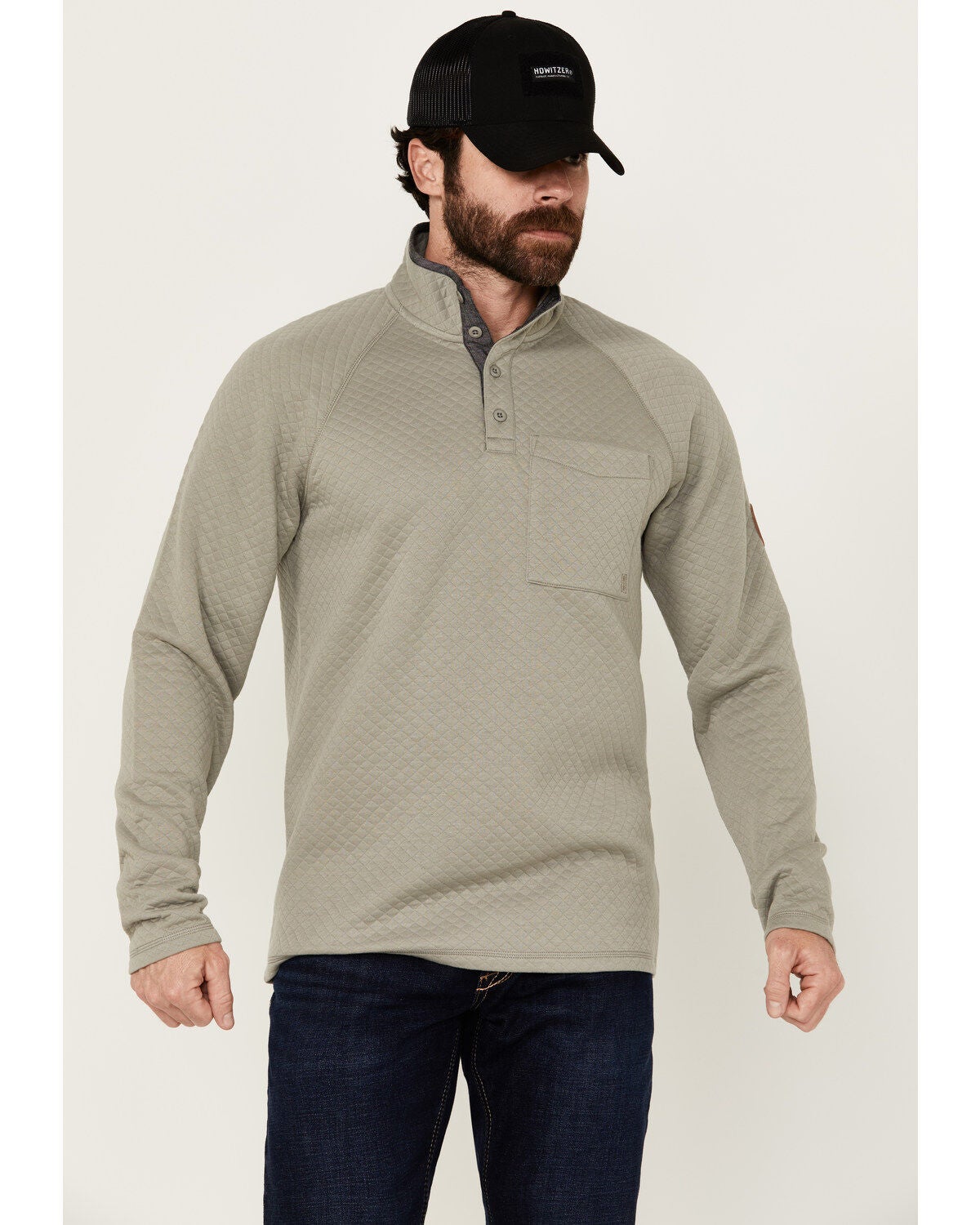 Brothers and Sons Men's Uinta Quilted Pullover, Medium Grey, hi-res