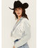 Image #3 - Azalea Wang Women's Halina Fringe Light Wash Cropped Denim Jacket, Light Wash, hi-res