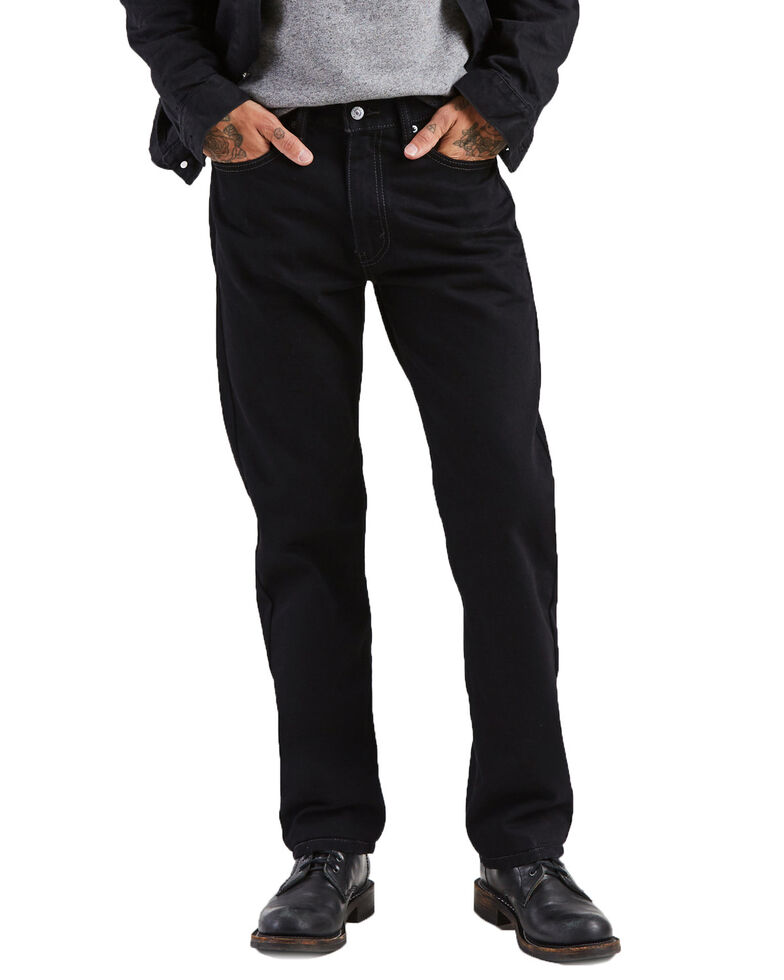Levis Men's 505 Black Regular Straight Jeans | Boot Barn