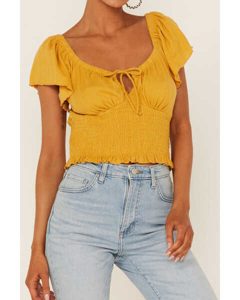 Image #3 - Patrons of Peace Women's Hyland Knit Top, Mustard, hi-res