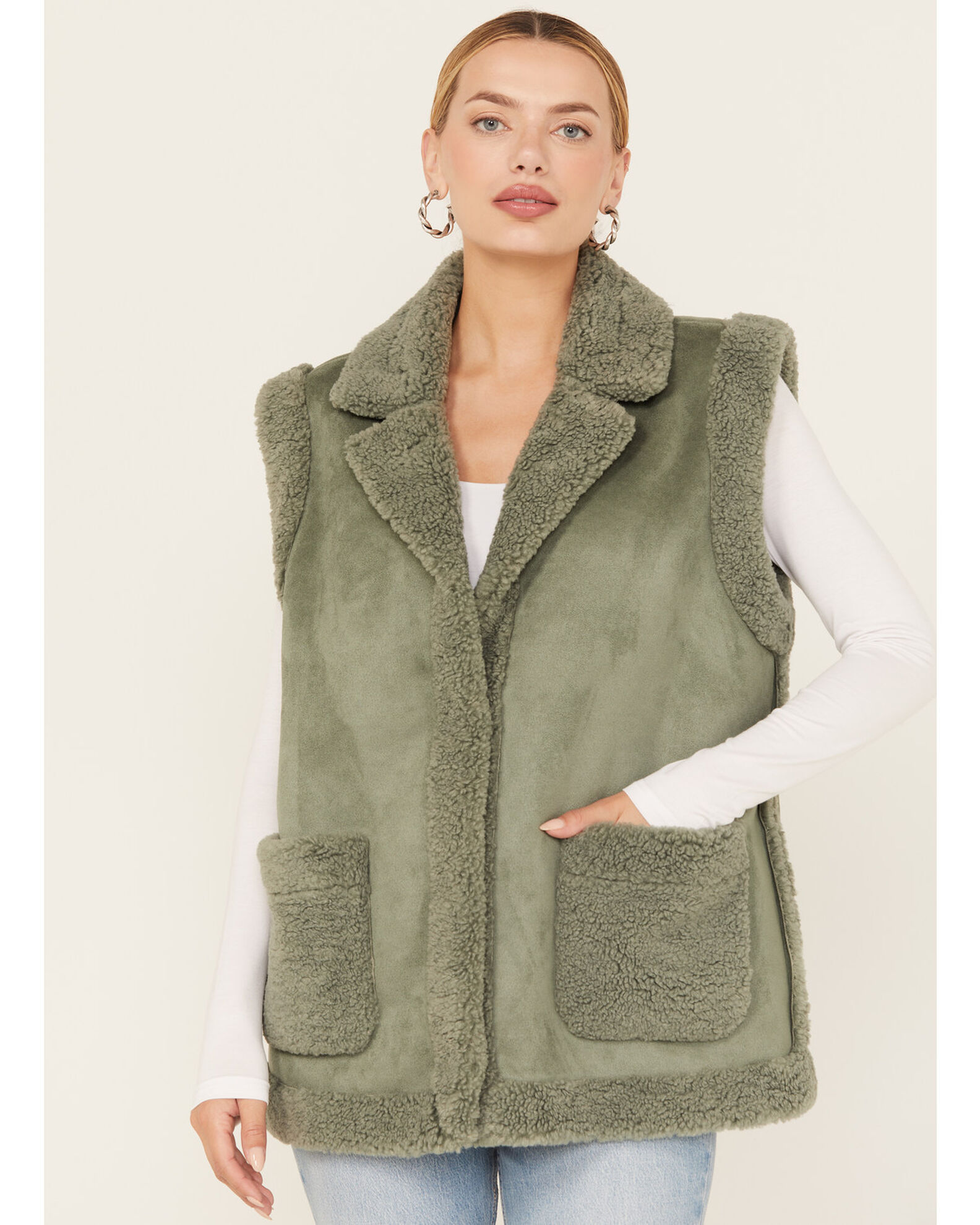 26 International Women s Suede Sherpa Lined Vest Boot Barn