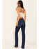 Image #3 - Flying Monkey Women's Dark Wash High Rise Slim Stretch Straight Jeans, Dark Wash, hi-res