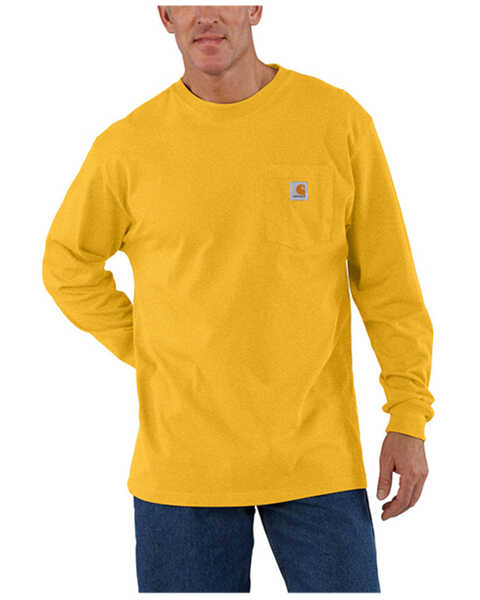 Image #1 - Carhartt Men's Loose Fit Heavyweight Pocket Work T-Shirt, Heather Orange, hi-res