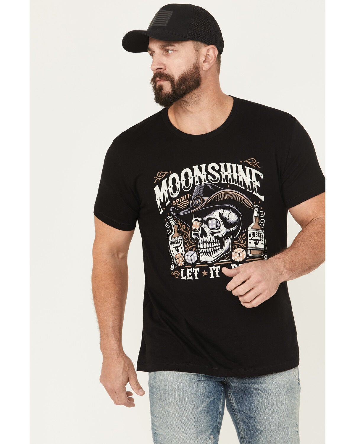 Moonshine Spirit Men's Let It Roll Short Sleeve Graphic T-Shirt, Black, hi-res