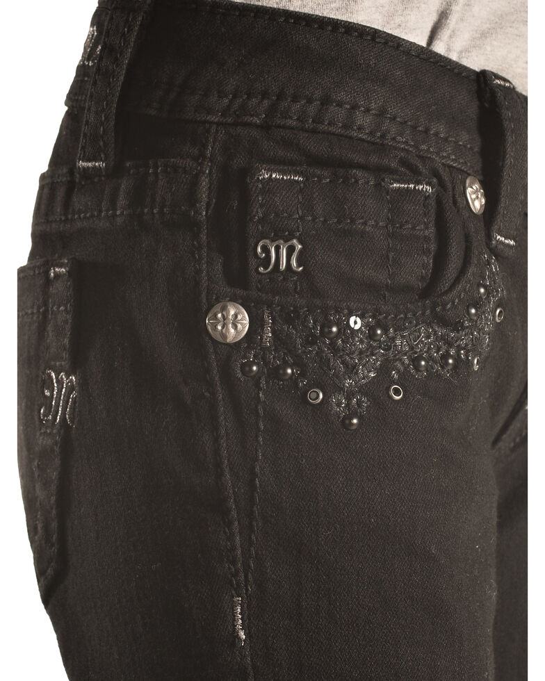 Miss Me Girls Black Embellished Cuff Skinny Jeans Boot Barn
