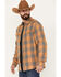 Image #2 - Brothers and Sons Men's Buffalo Checkered Print Long Sleeve Button Down Western Flannel Shirt, Camel, hi-res