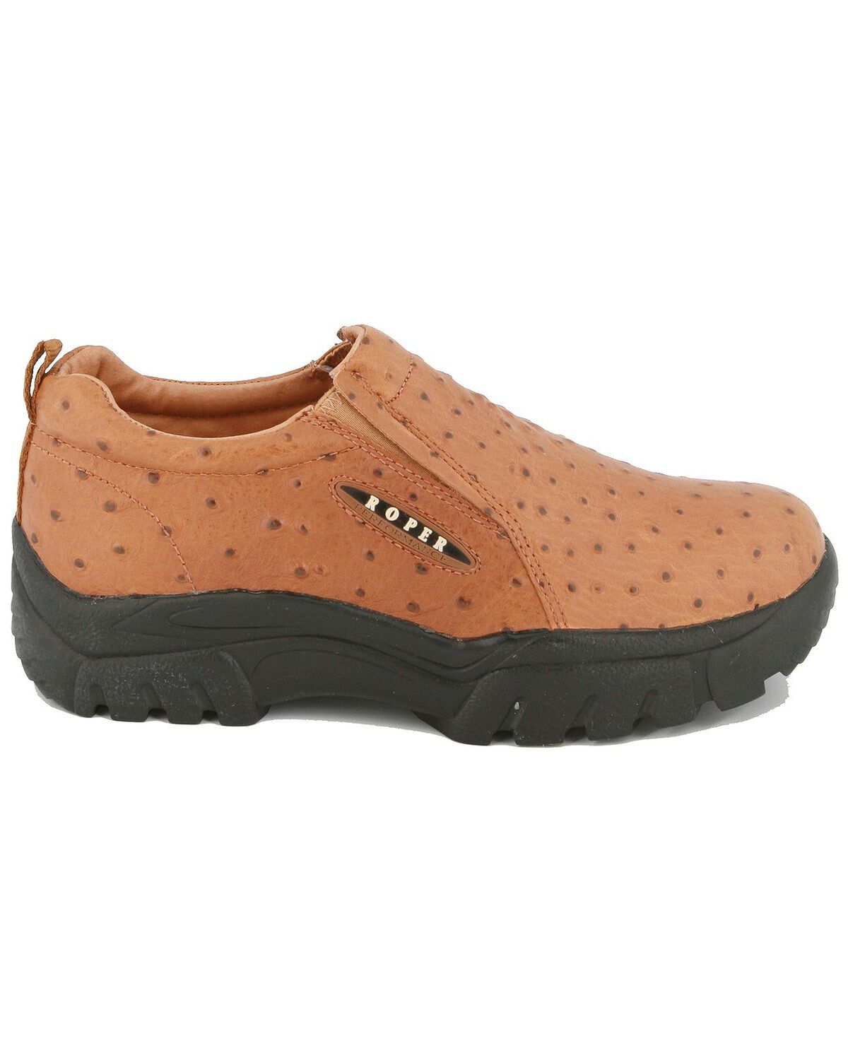 Image #2 - Roper Ostrich Print Leather Slip-On Shoes, , hi-res