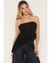 Image #1 - Originality Women's Asymmetrical Lace Top, Black, hi-res